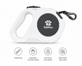 SafePaw Retractable LED Leash with Flashlght (White)