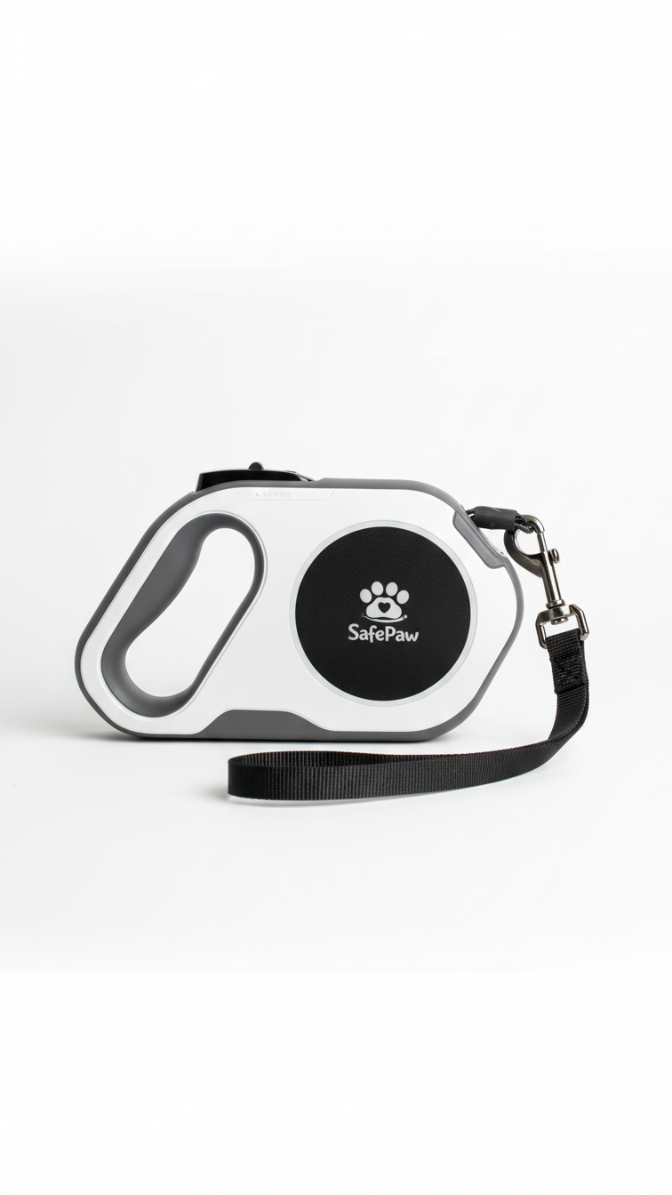 SafePaw Retractable LED Leash (White)