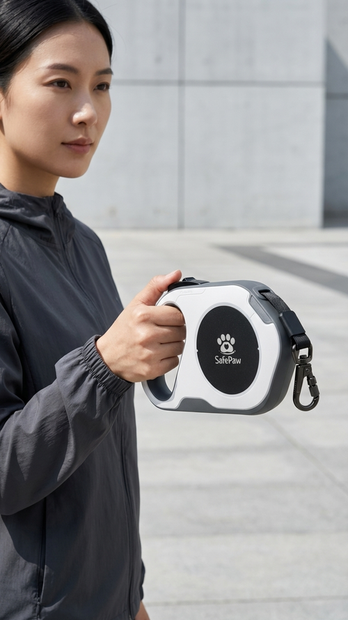 SafePaw Retractable LED Leash (White)